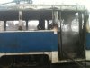 Трамвай сгорел в Запорожье