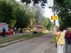 Трамвай горит в районе Малого рынка
