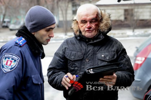 Горбачев Валерьян, задеражнный запорожской Самообороной 