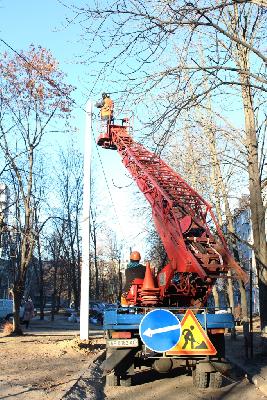 Освещение на улицах, установка