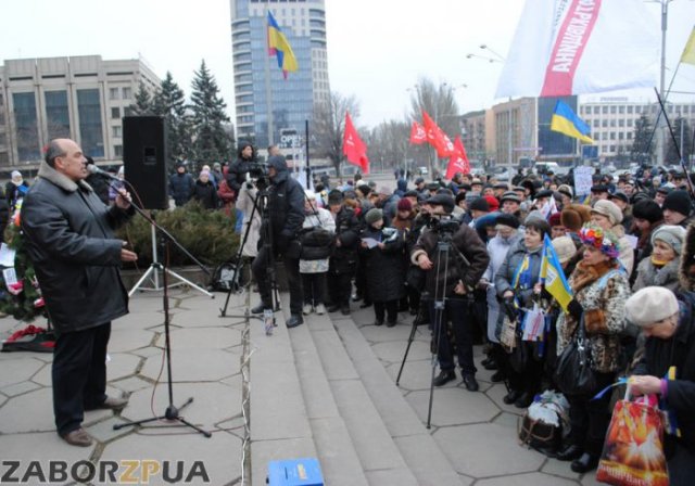 Евромайдан в Запорожье. Выступление Подлобникова (ВО "Свобода")